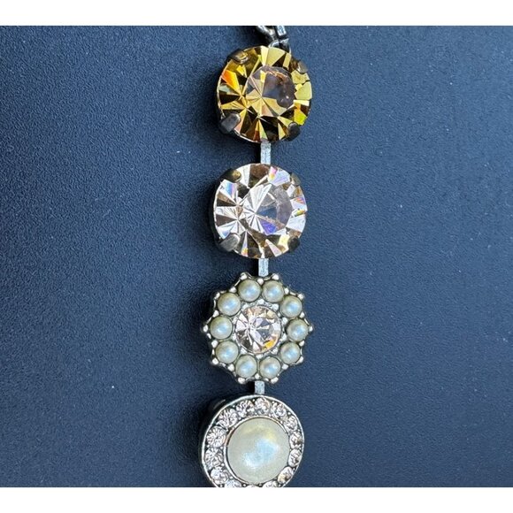 Mariana Pink & Pearl Austrian Crystals Necklace Adj Chain 18-20" Elegant Stateme - Picture 12 of 14